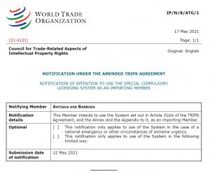 Antigua And Barbuda Notified The WTO Of Their Intent To Import Products ...